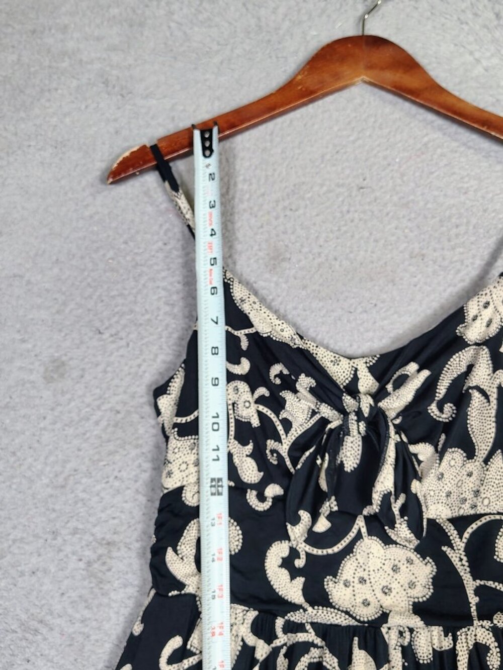 Moulinette Soeurs By Anthropologie Maxi Dress Women S Black Cream Floral Jersey - Picture 5 of 11